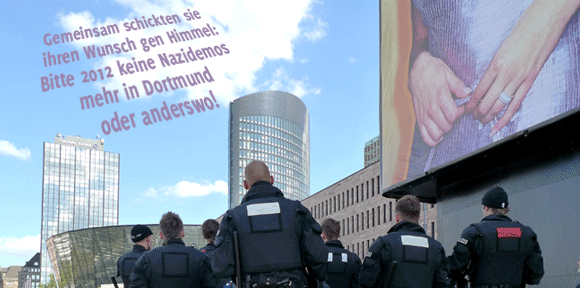 Gemeinsam schickten sie ihren Wunsch gen Himmel: Bitte 2012 keine Nazidemos mehr in Dortmund oder anderswo!